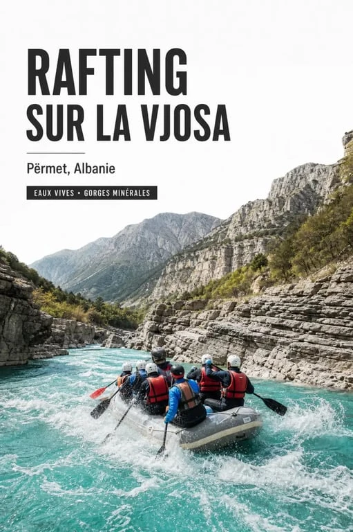 Albanie activités : rafting sur la Vjosa près de Përmet dans un décor sauvage