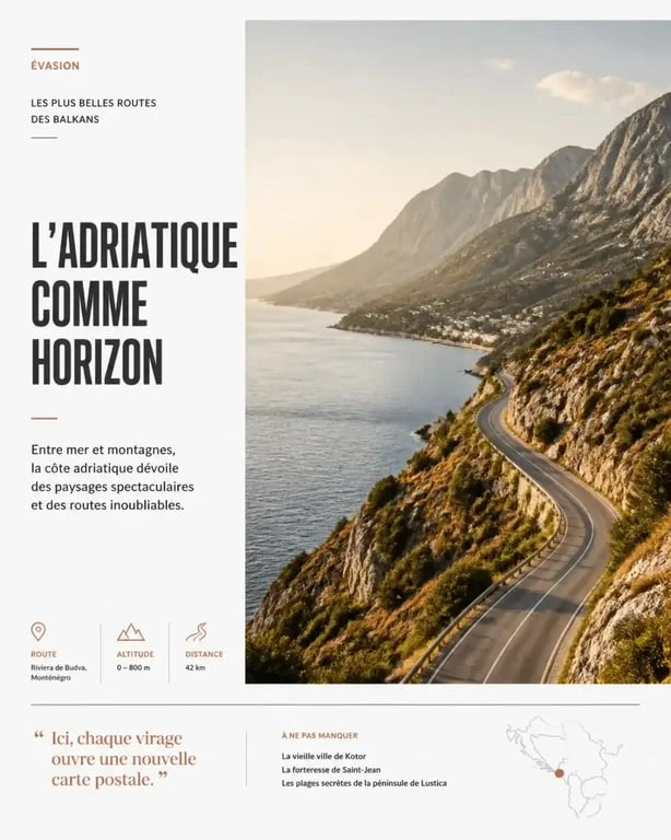Road trip en Croatie, Monténégro et Albanie sur une route côtière spectaculaire.