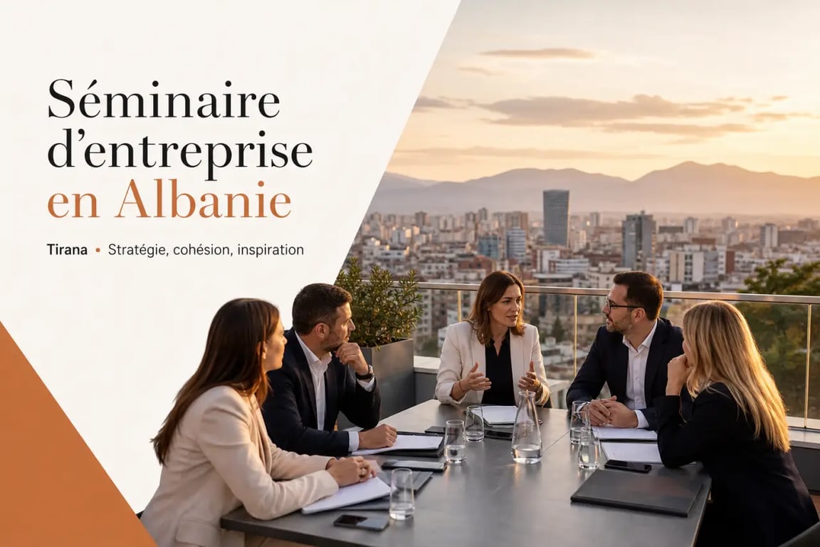 Organiser un séminaire d'entreprise inoubliable en Albanie sur une terrasse avec vue sur Tirana