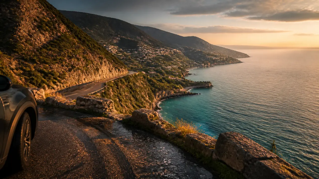 Paysage albanie : Riviera turquoise et falaises calcaires