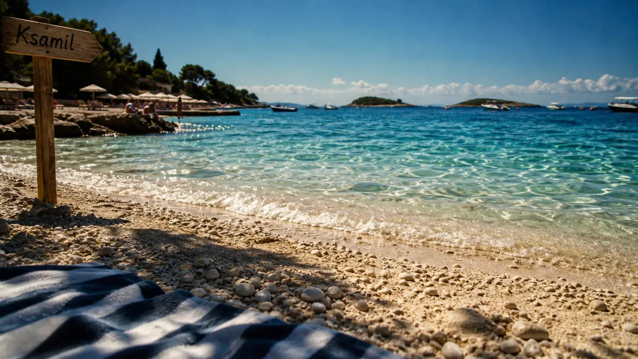 Plus belle plage albanie : Ksamil, eau turquoise et vue depuis le sable