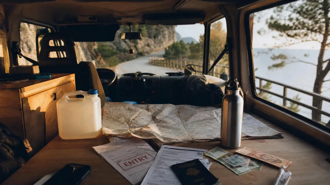 Road trip van Albanie : van et budget près de la route, bords de mer et falaises