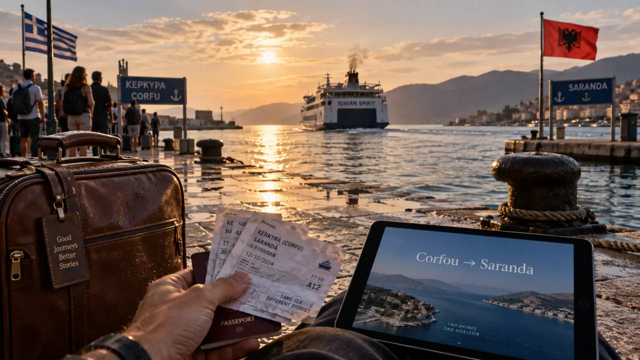 Aeroport albanie Saranda, ferry vers Corfou depuis le port