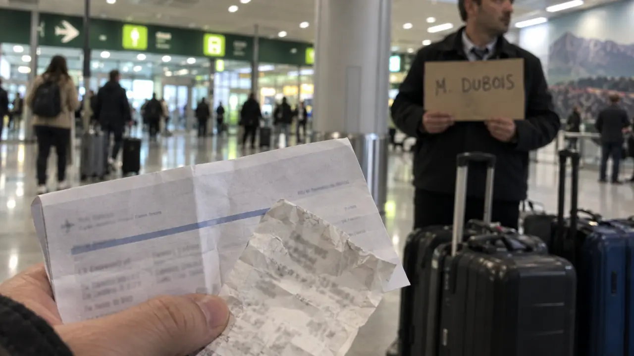 Taxi albanie tirana : chauffeur avec pancarte à l’aéroport