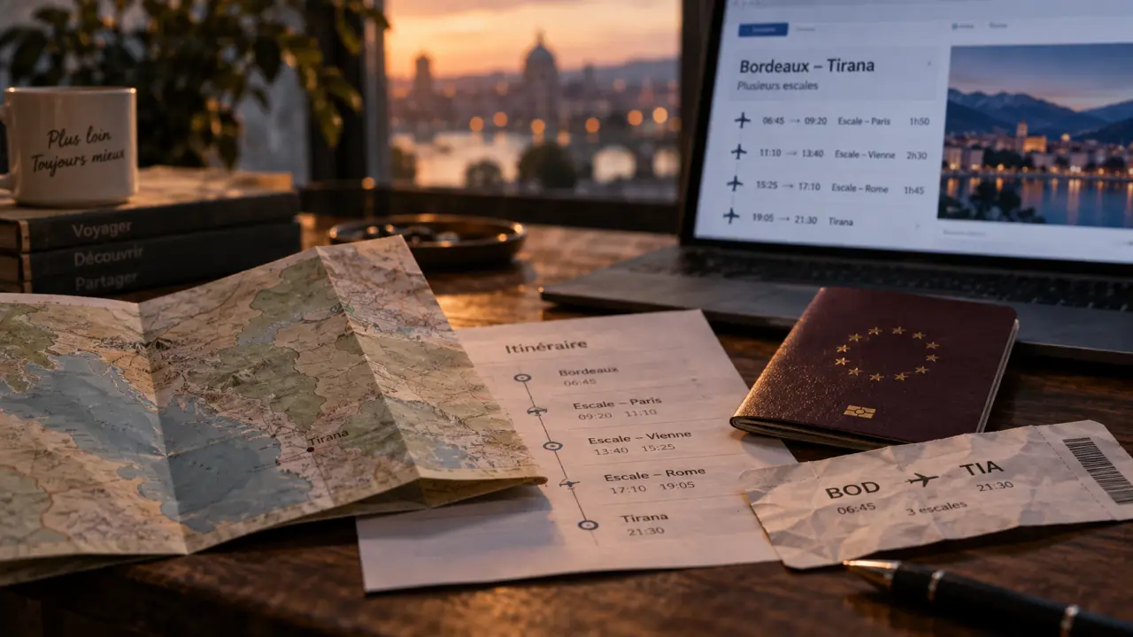 Vol bordeaux tirana albanie : prix ou temps de trajet