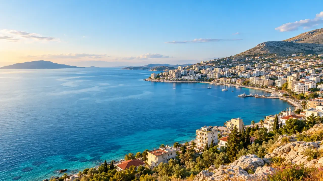 Saranda Albanie vacances avec vue sur la baie ionienne et la promenade
